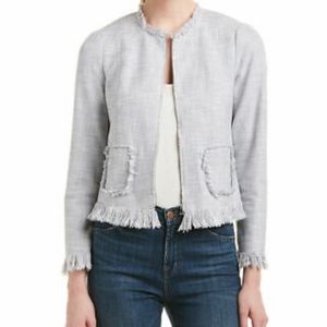 Rebecca Taylor Slub Suiting Jacket in Dove Gray